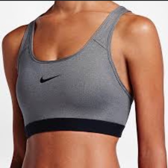 NIKE PRO Dark Grey & Black Sports Bra DRI-FIT Size Medium - Picture 1 of 12